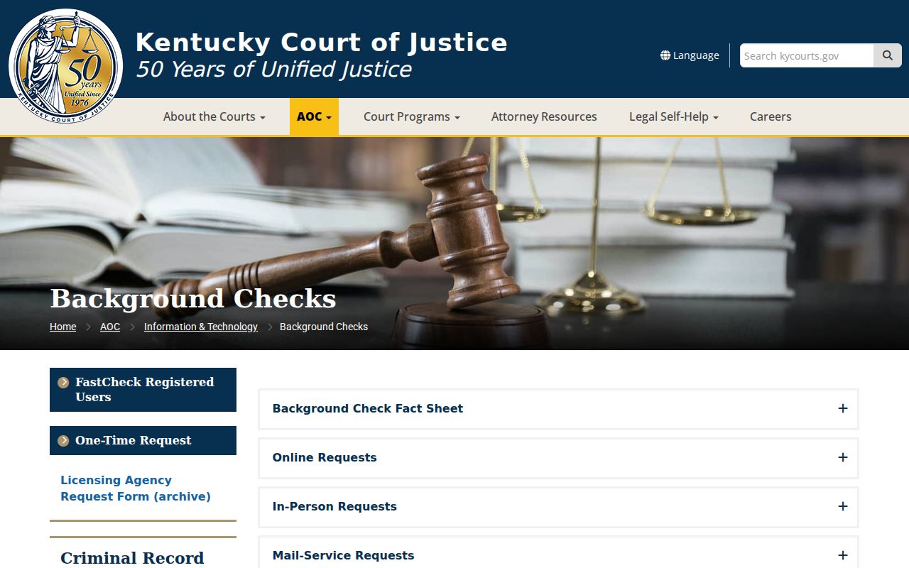 Kentucky AOC statewide report coverage for Rowan County criminal records